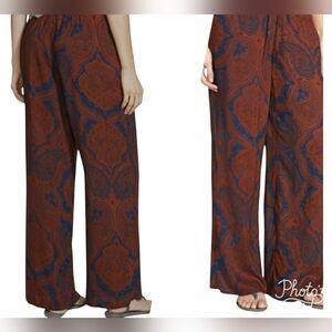 WIDE LEG WOMENS PANTS NAVY AND BURNT ORANGE